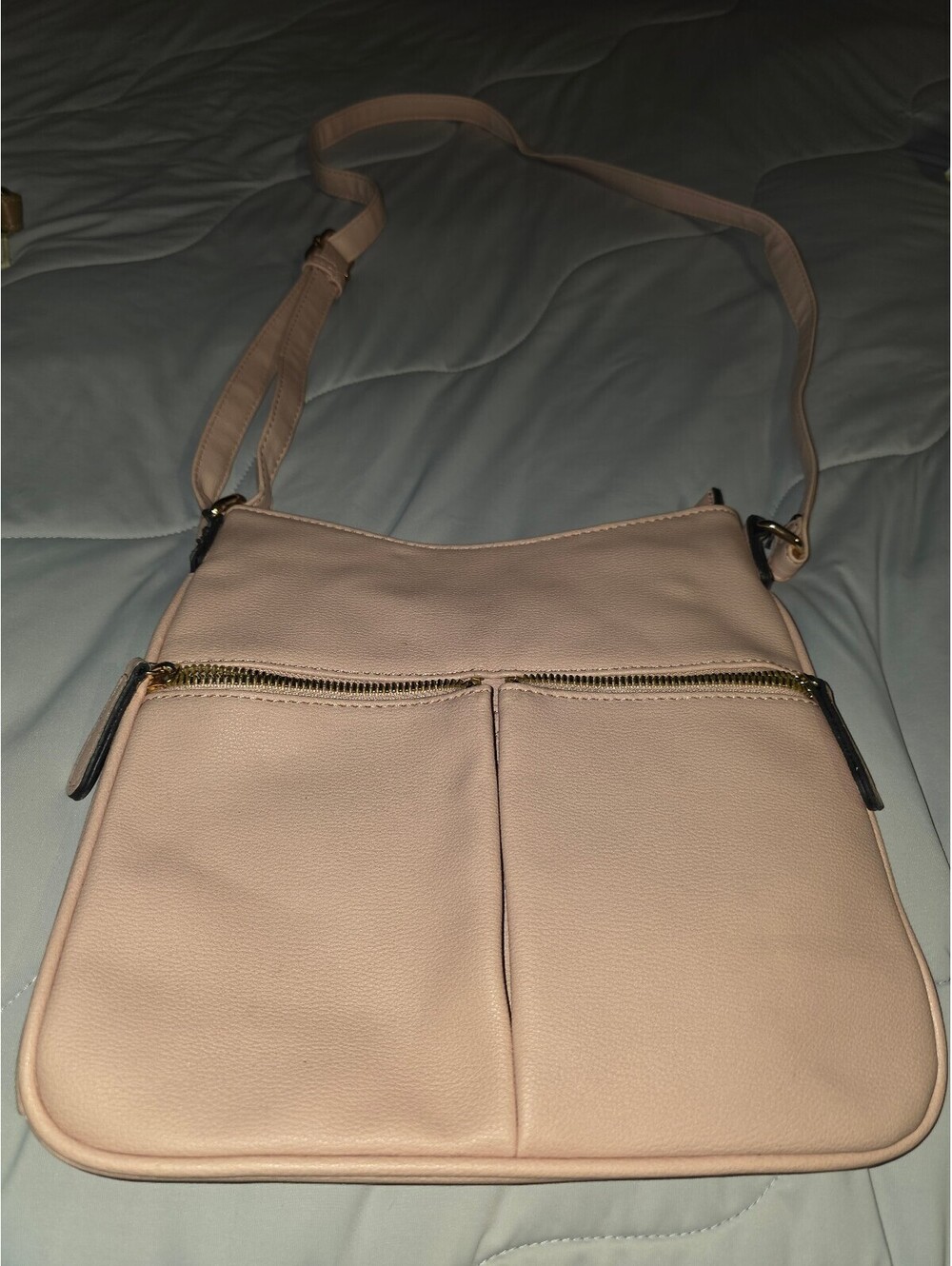 Expandable 4 Compartment Crossbody Bag Light Pink - Unbranded